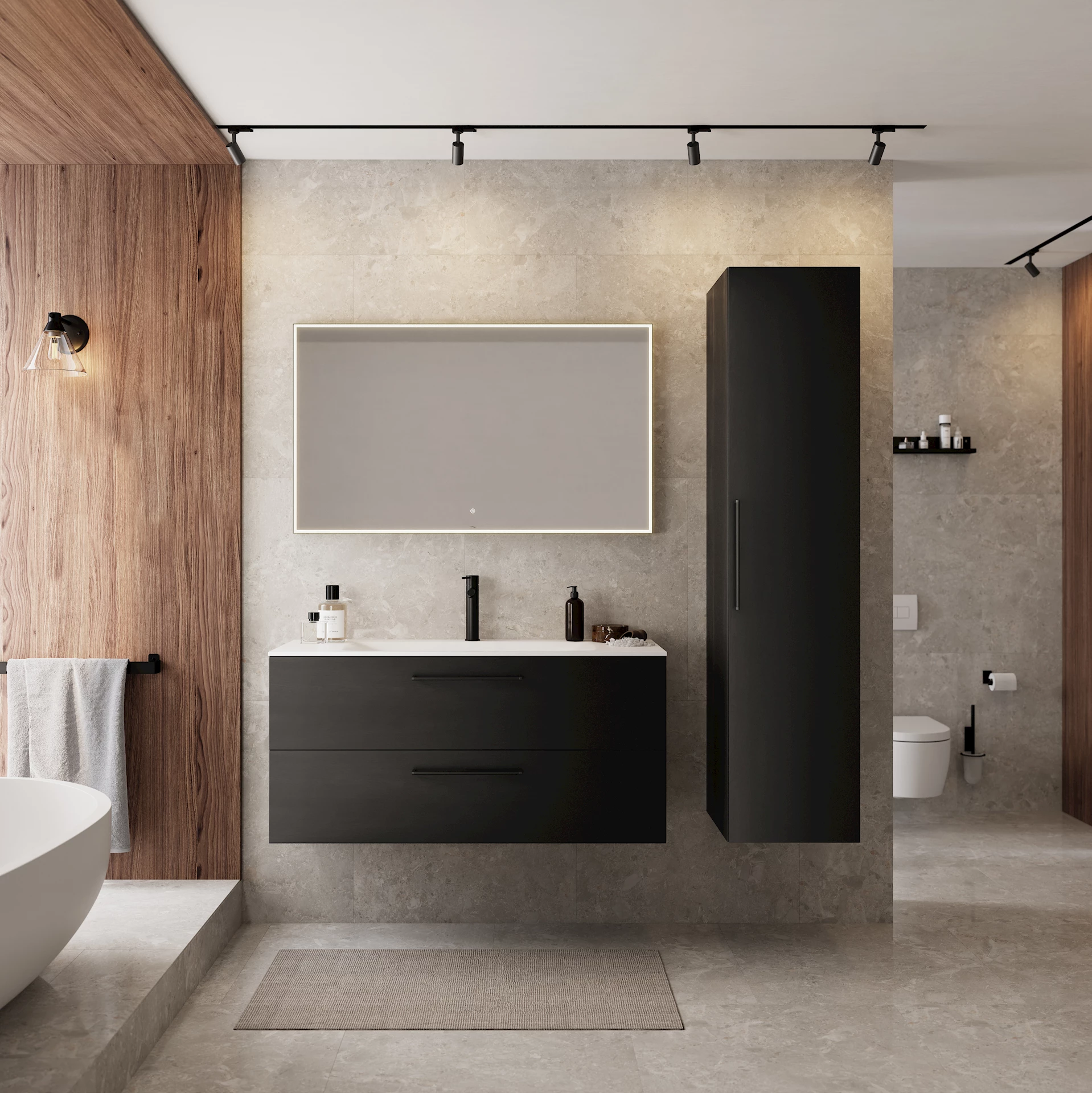 ART196H - Ingrid 120 m/høyskap Sort eik - 