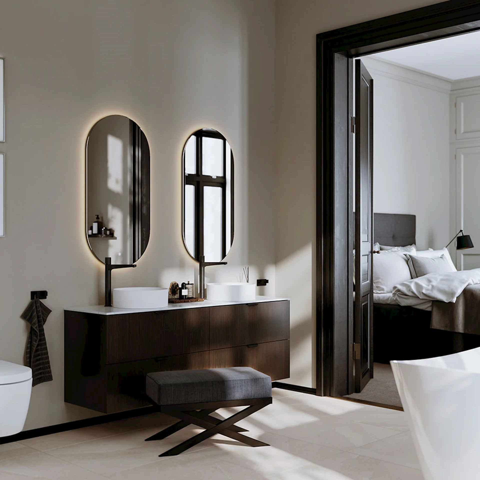 VB20250270 - masterbad Mie Rille 160 mørk eik - 